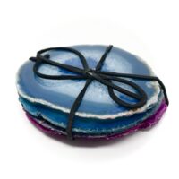 Multicolored Agate Coaster Set w/ Rough Edge