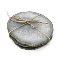 Natural Agate Coaster Set w/ Rough Edge